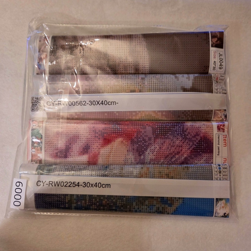 Mixed Lot 4 Cherub Angel Jesus 3D Diamond Art Kits Religious Canvas Craft Fun